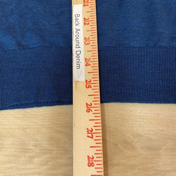 John Smedley Sweater Polo Men Large Made in England 100% Wool Blue Long Sleeve L - Picture 7 of 8